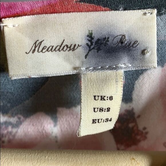 Meadow Rue Minutiae Drop Waist Floral Dress Sz 2 - Picture 2 of 4